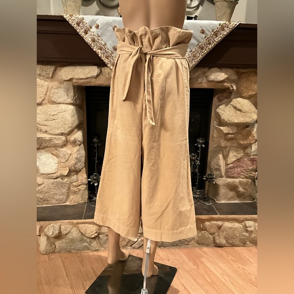 Free People Tan Wide-Leg Culottes / Pants XS - Picture 3 of 8